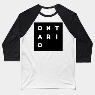Ontario | Black square, white letters | Canada Baseball T-Shirt